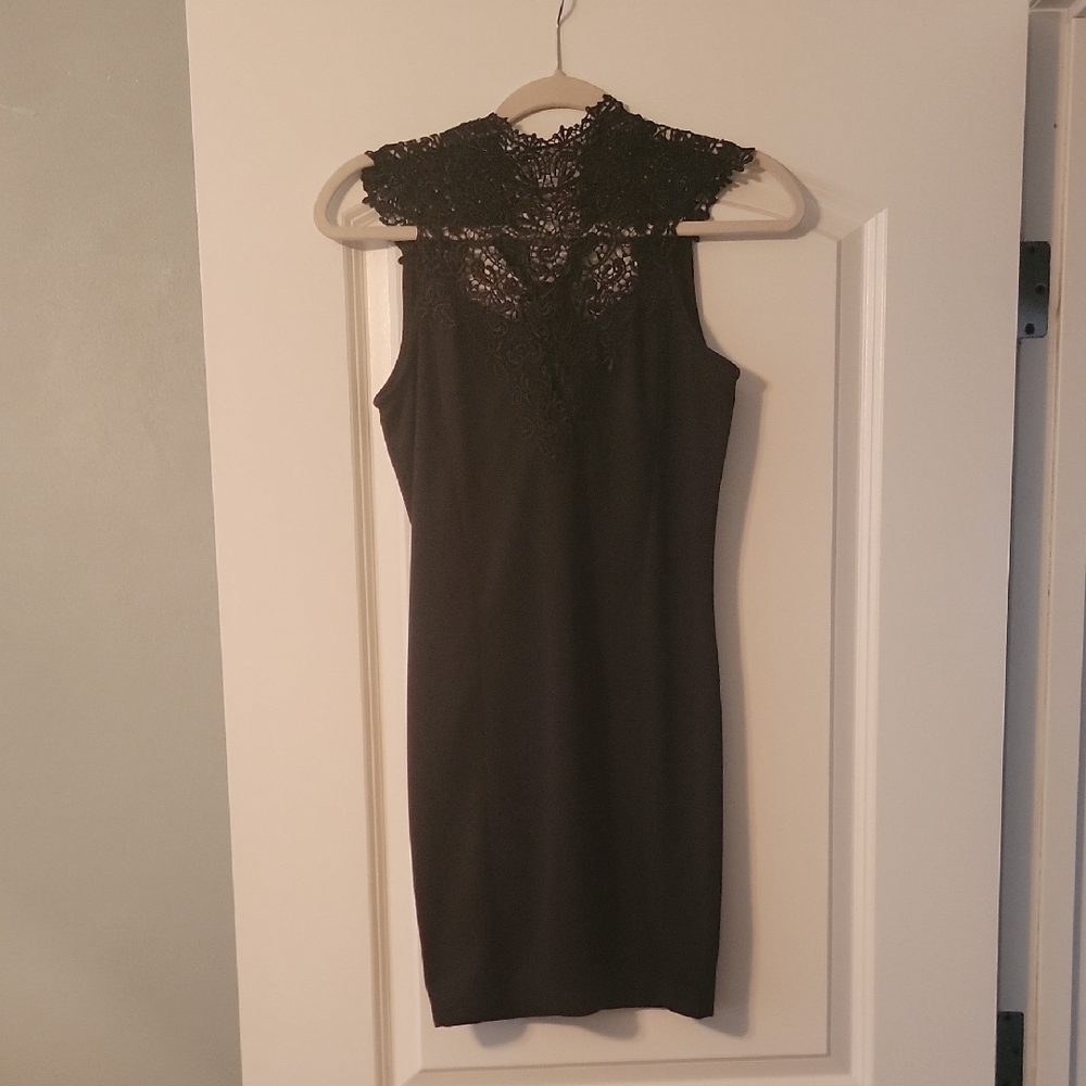 Frederick's of Hollywood Black Sleeveless Sheath Dress
